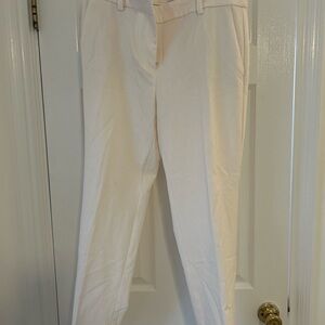 Cuffed Crop Cream Trousers